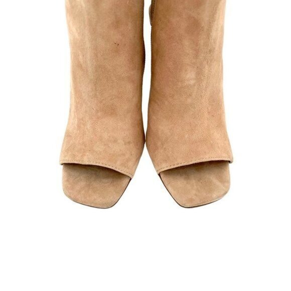 Vince Camuto Heels Blush Pink Peep Toe Suede Leather Ankle Booties SZ 7 - Picture 4 of 14